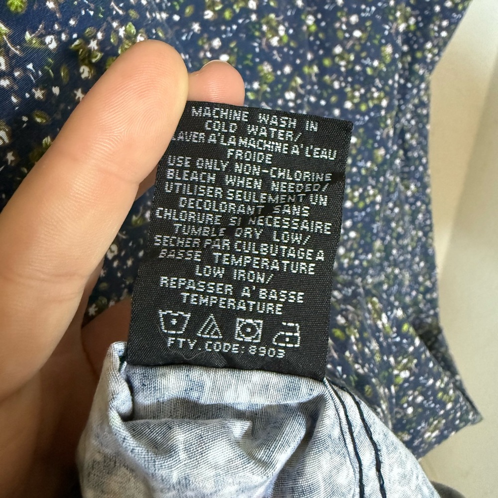 Sahara Club Casual Button Down Short Sleeve Shirt Navy Florals Size Men’s Large - Picture 7 of 11